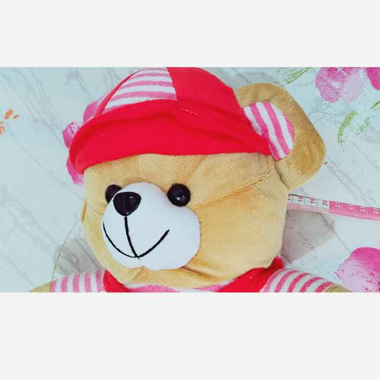 عروسک خرس کلاه دار نشسته بزرگ