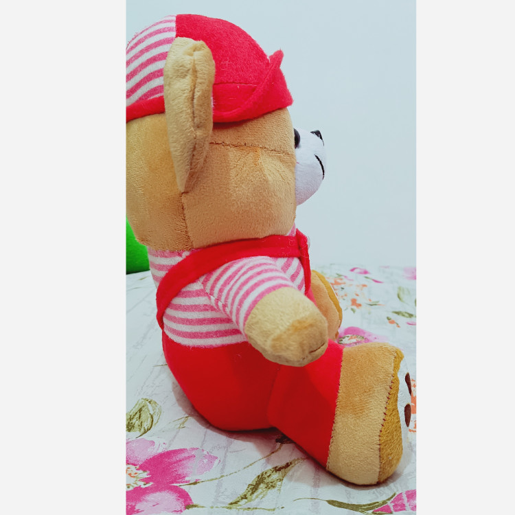 عروسک خرس کلاه دار نشسته بزرگ