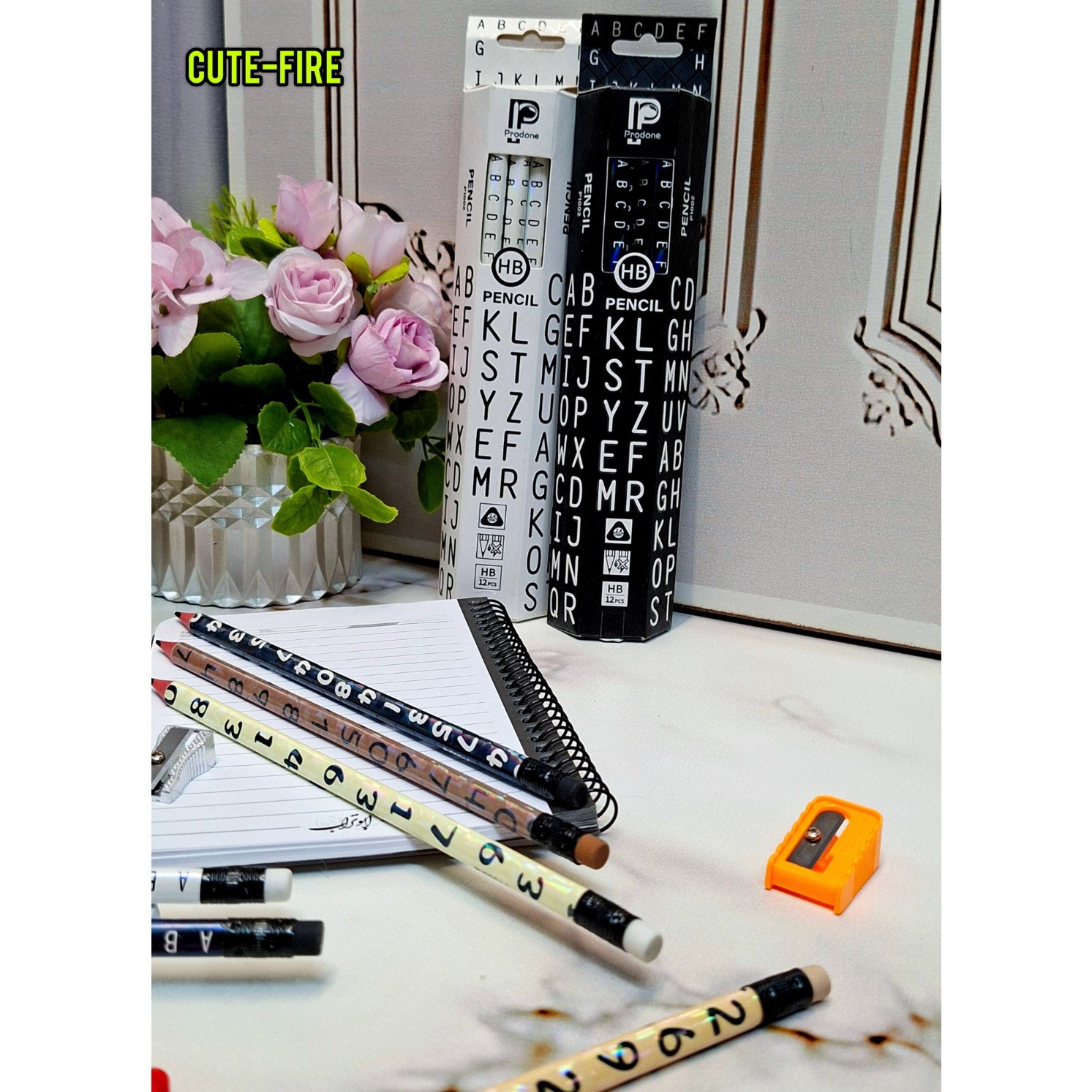 مداد مشکی سه گوش پاک کن دار طرحدار با کیفیت