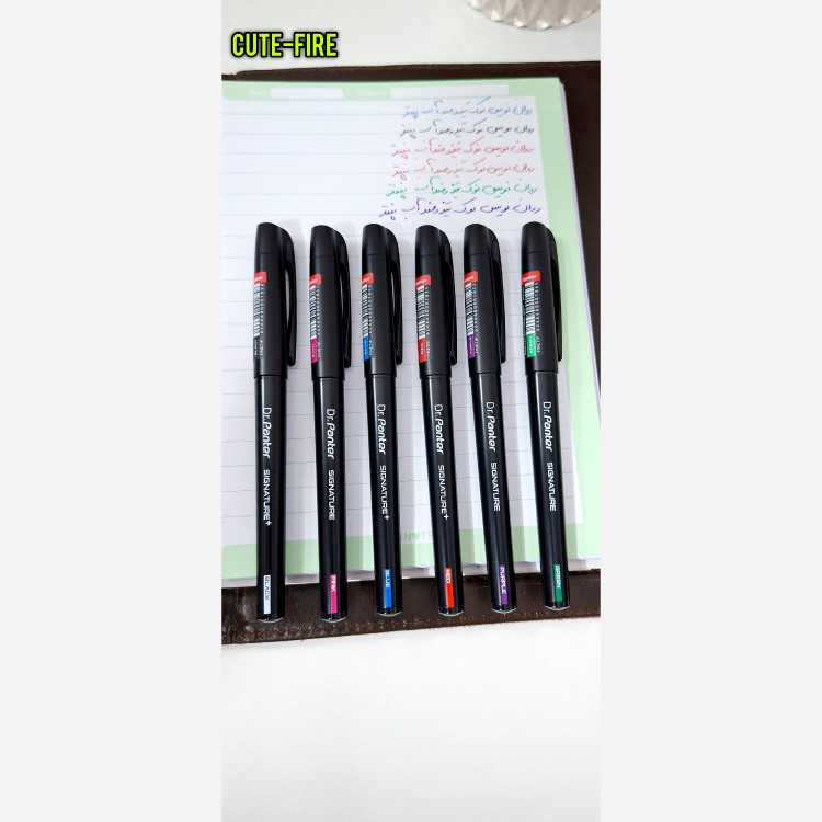 روان نویس پنتر جعبه دار نوک تیز ضد آب مخصوص امضا سیگنچر signature در 6 رنگ