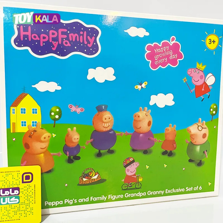 اسباب بازی ست فیگور خانواده پپاپیگ 6 عددی مدل HappyFamily