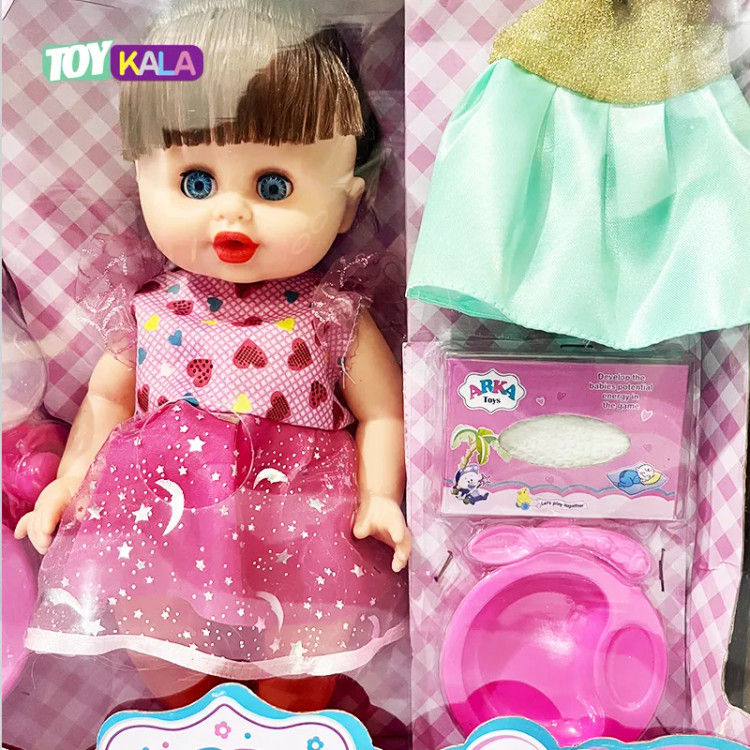 ست عروسک نوزاد موزیکال با وسایل نوزادی ArkaToys کد 113
