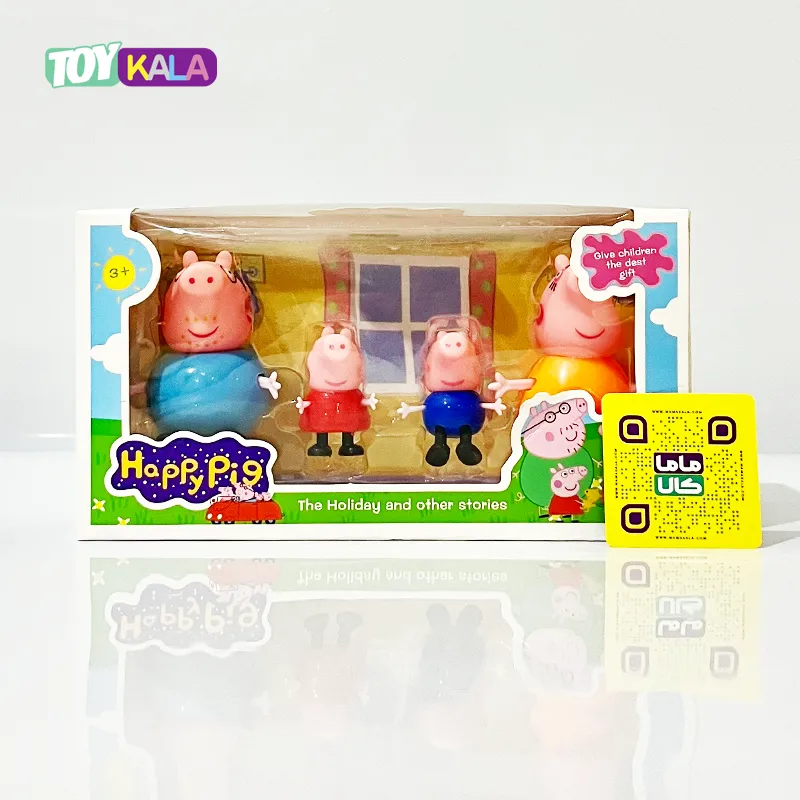 اسباب بازی ست فیگور خانواده پپاپیگ 4 عددی مدل HappyPig