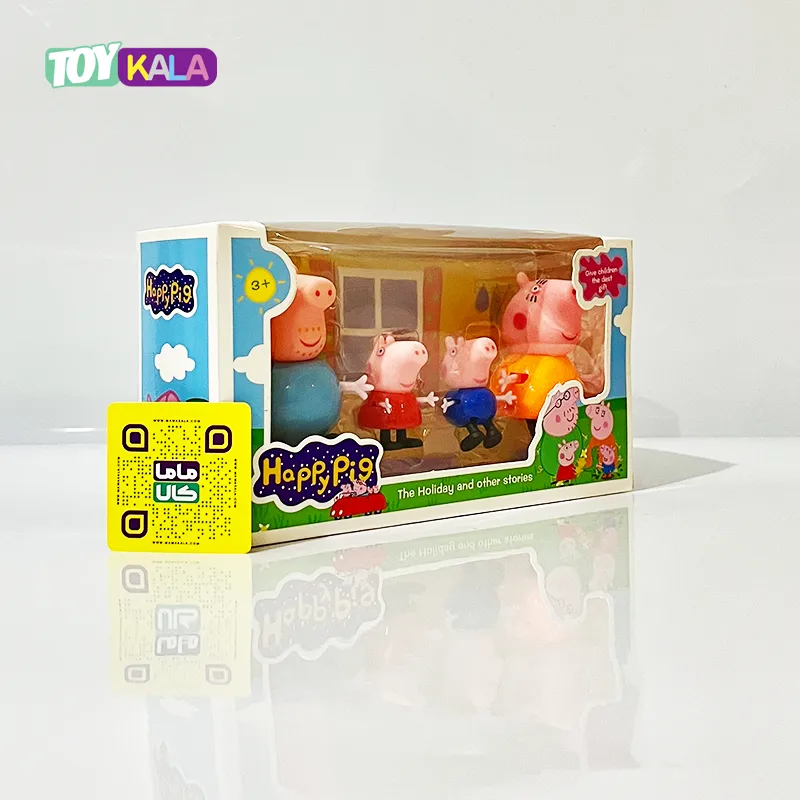 اسباب بازی ست فیگور خانواده پپاپیگ 4 عددی مدل HappyPig