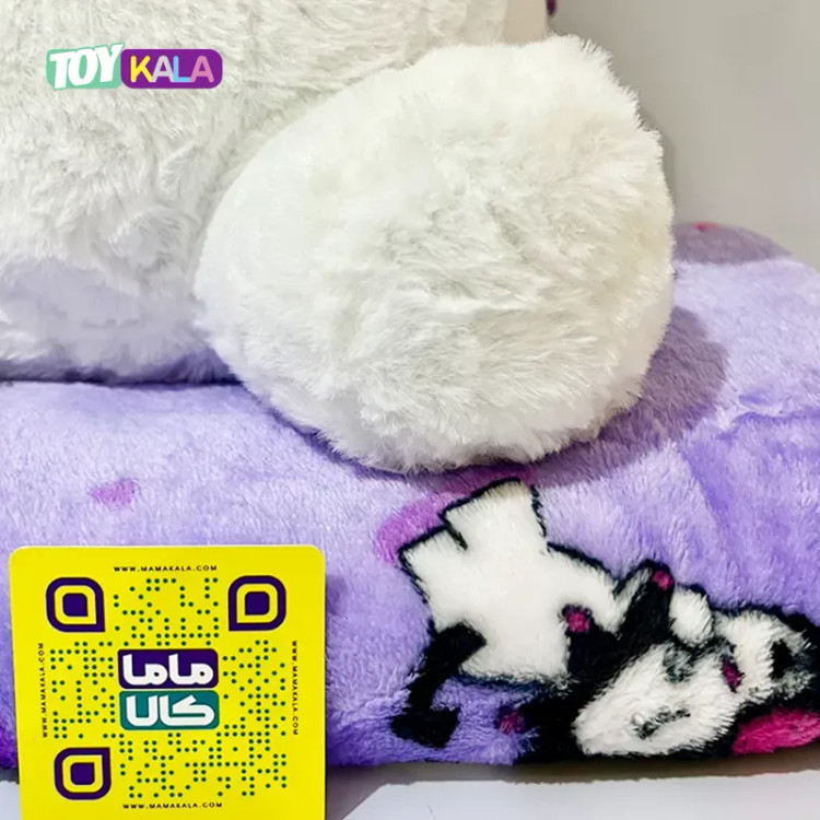 عروسک پتودار کرومی بالدار با پتوی طرح دار 55 سانتیمتر