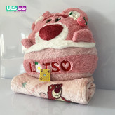کوسن عروسک لاتسو صورتی پتودار 50 سانتیمتر