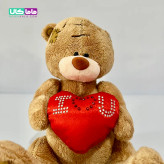 عروسک خرس میتیو قهوه ای قلب به دست 20 سانتیمتر