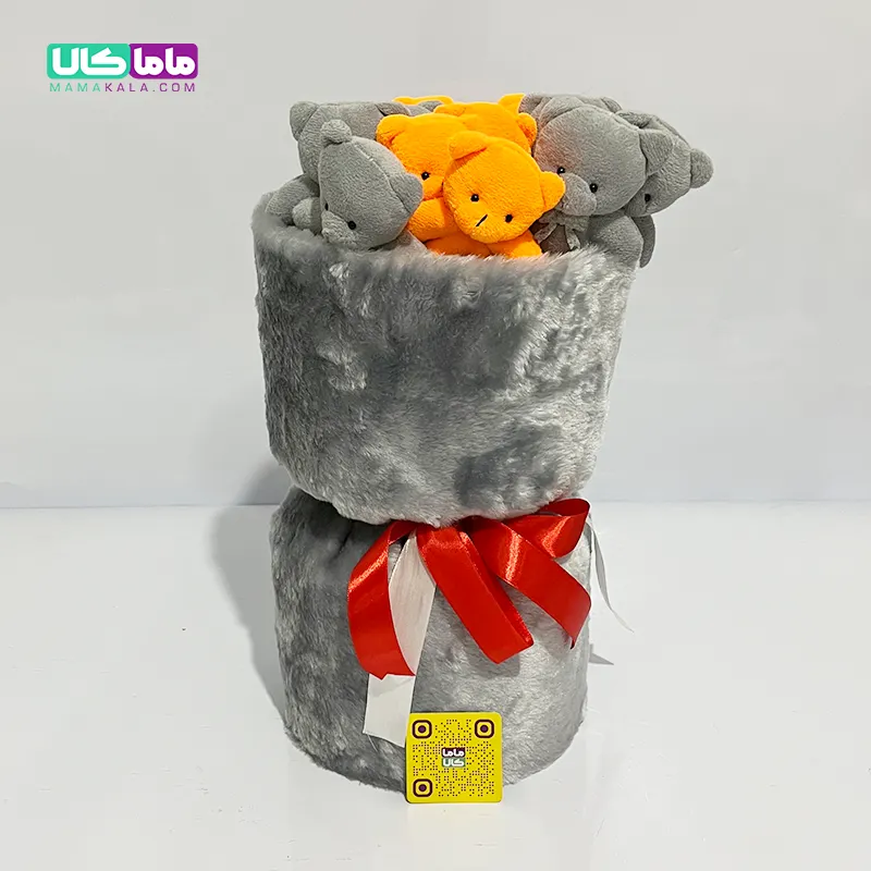 بوکت دسته گل نوک‌مدادی عروسک خرس تدی کد 13