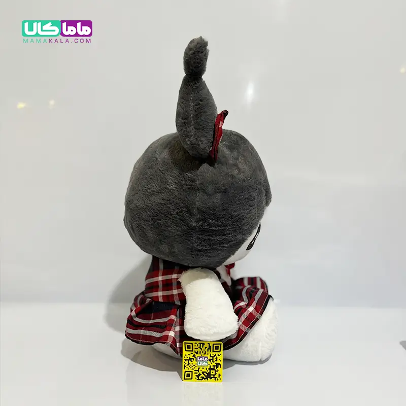 عروسک کرومی لباسدار با پتوی مسافرتی طرح دار 50 سانتیمتر