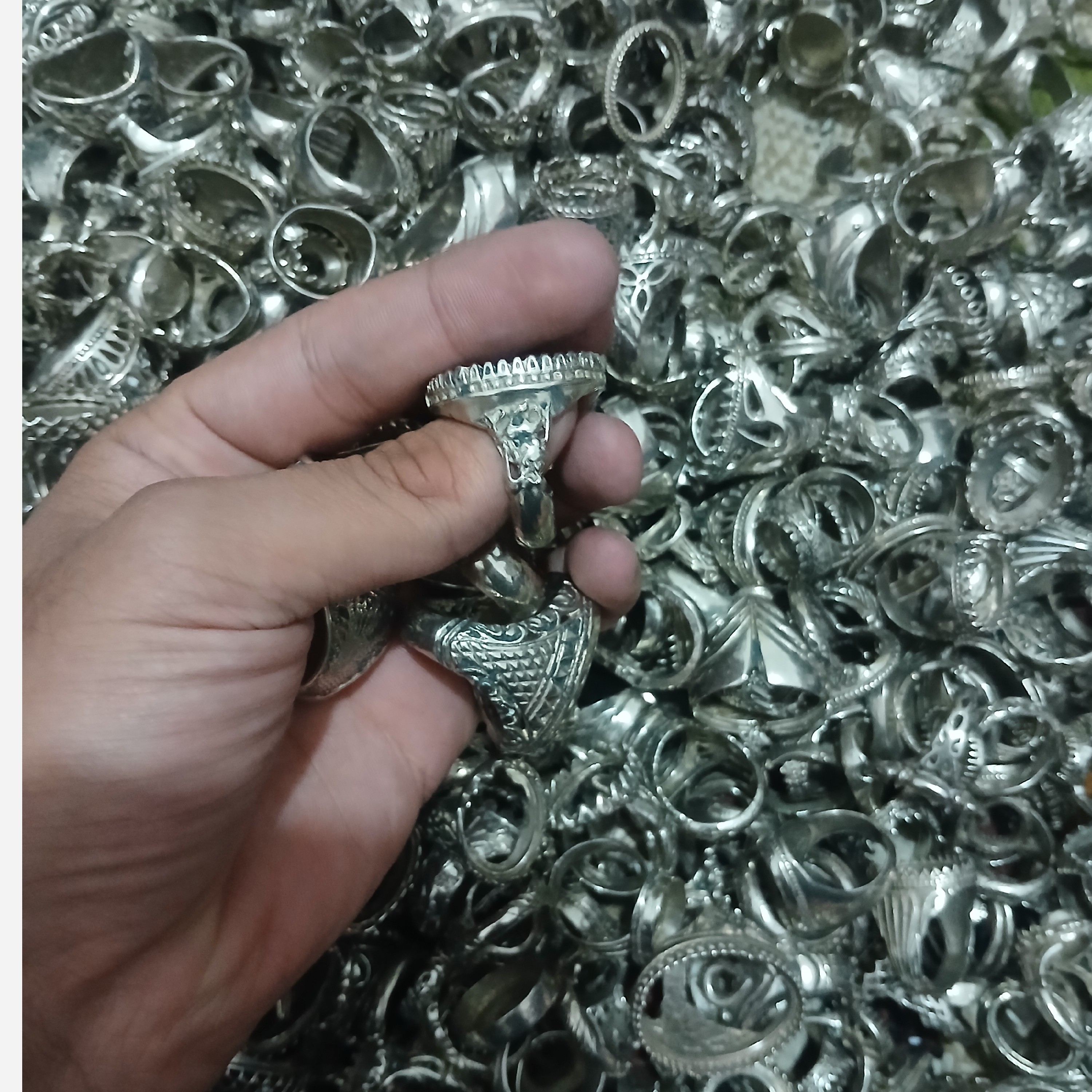 رکاب انگشتر نقره عیار پایین سیلندری عمده