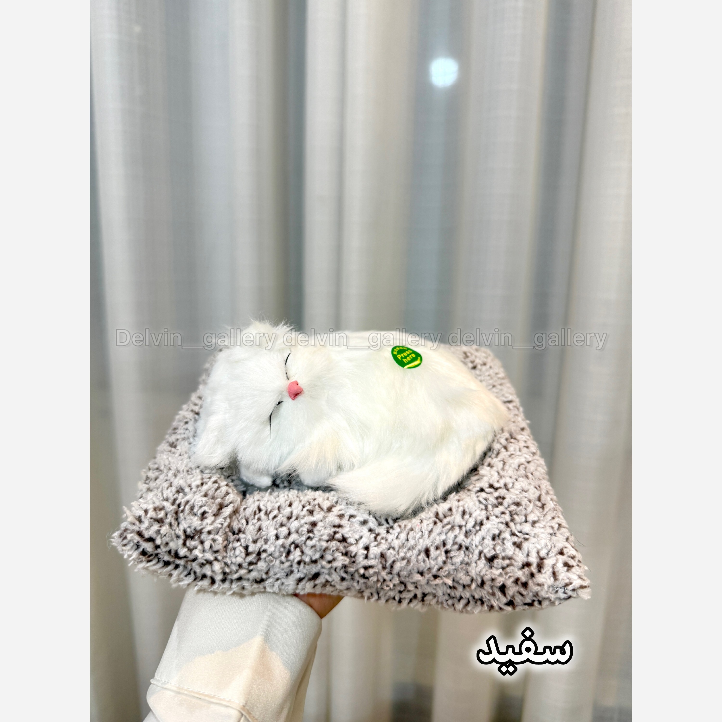 عروسک گربه پولیشی خارجی موزیکال (مدل خوابیده)