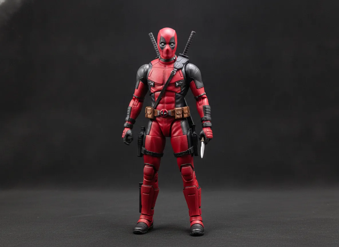 اکشن فیگور ددپول (Deadpool) مفصلی - طرح MARVEL با کاتانا و تجهیزات