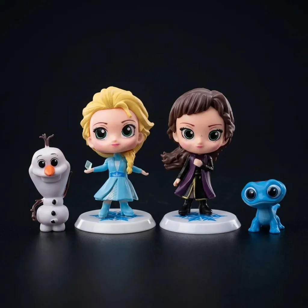 مجموعه فیگور Frozen 2 دیزنی السا، آنا و اولاف با پایه برفی