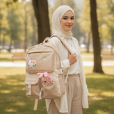 کولهپشتی دخترانه کودک صورتی فانتزی طرح کیتی و خرگوش