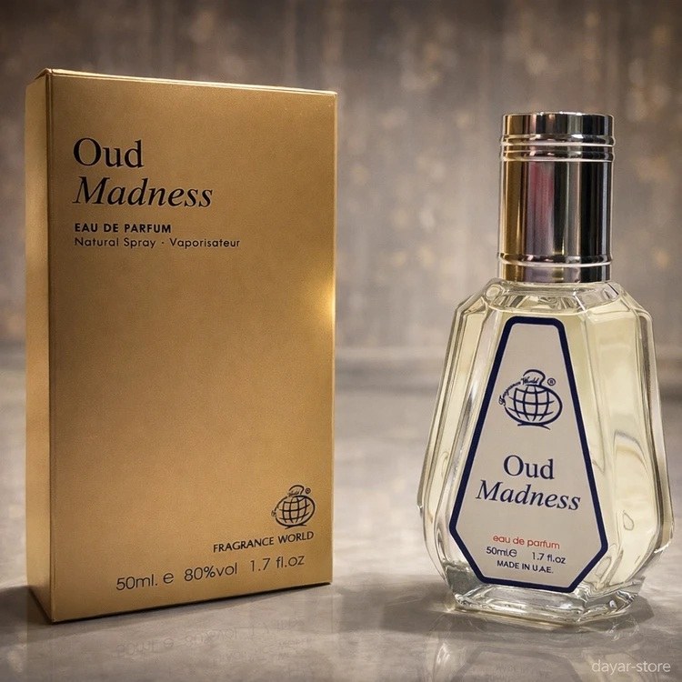 عطر 50 میل فراگرانس ورد عود مدنس (عود ماراکوژا)  Fragrance World Oud Madness