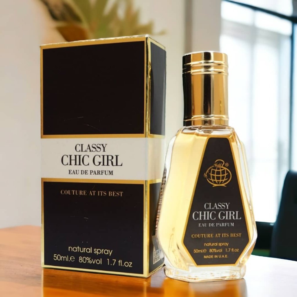 عطر زنانه 50 میل فراگرانس ورد کلاسی چیک گرل Fragrance world Classy chic Girl