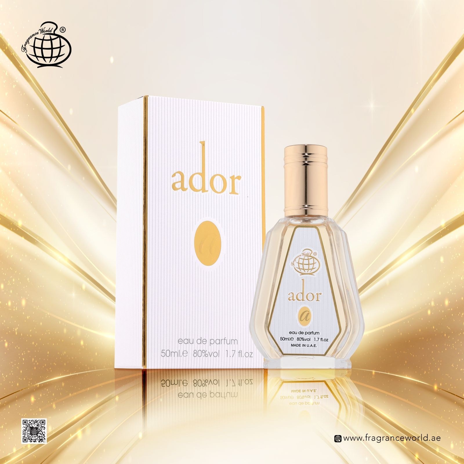 عطر زنانه 50 میل فراگرانس ورد آدور (مشابه دیور ژادور) Fragrance World Ador