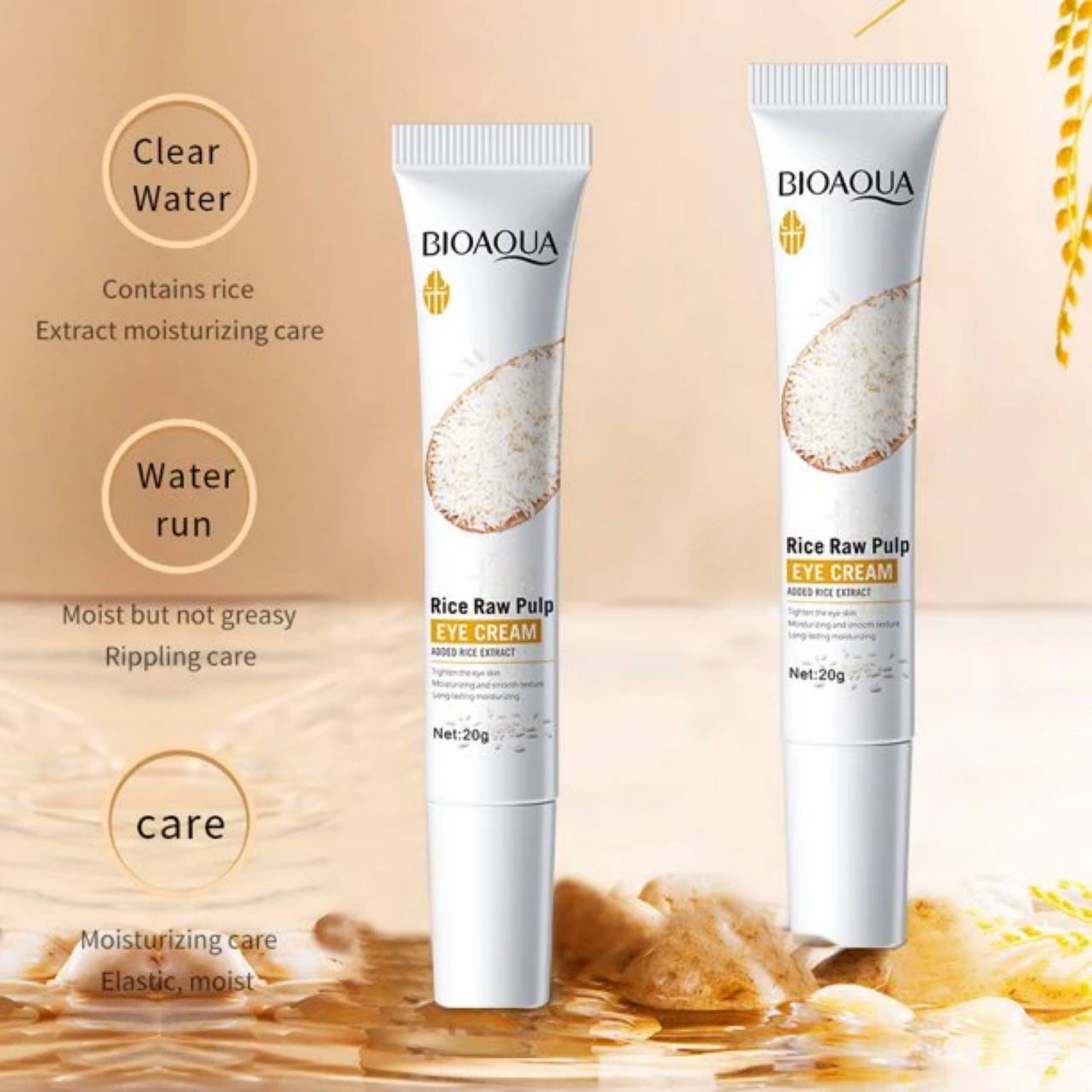 کرم ضد چروک دور چشم با عصاره برنج Bioaqua
