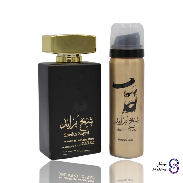 عطر ادکلن شیخ زاید Sheikh Zayed طلایی،مشکی برند ارض الخلیج 80 میل