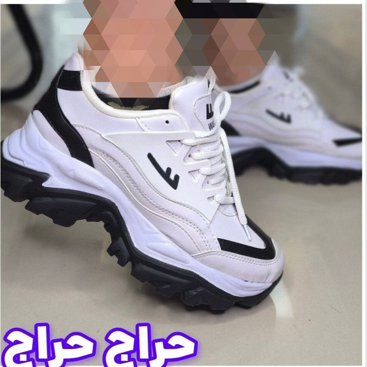 کتونی زنانه لژدار واریور جدید کتونی لژدار رنگ سفید مشکی