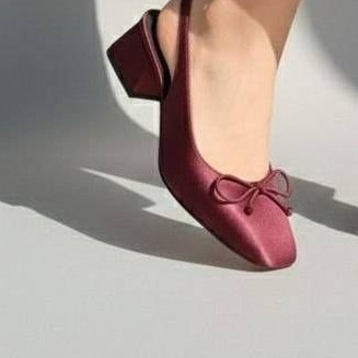 کفش مجلسی ساتن پاشنه دار