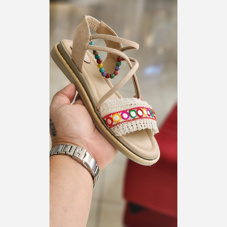 صندل سنتی مشکی کرم نسکافه ای