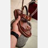 صندل دو سگک ترند عسلی کرم مشکی