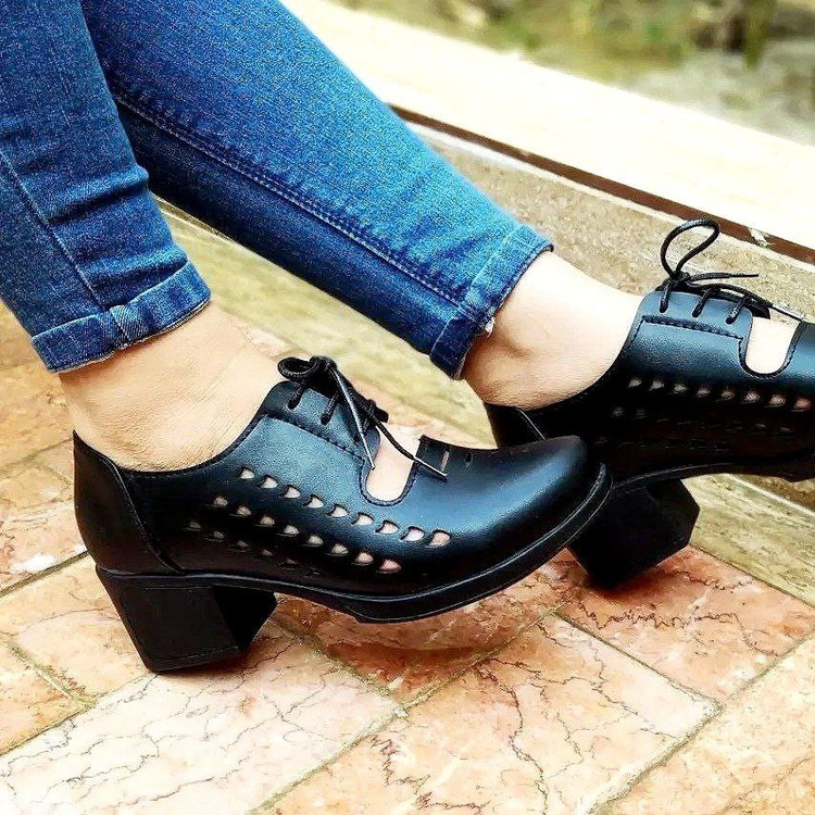کفش زنانه قهوه ای و مشکی