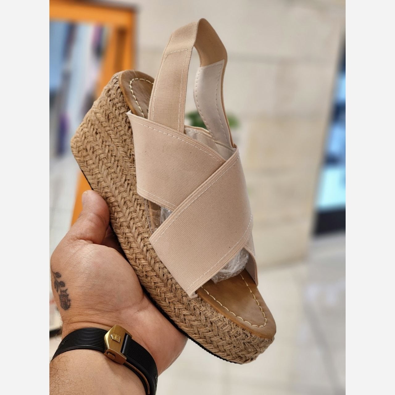 صندل لژدار کنفی ضربدری
