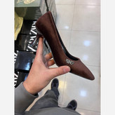 کفش مجلسی مخملی قهوه ای و مشکی