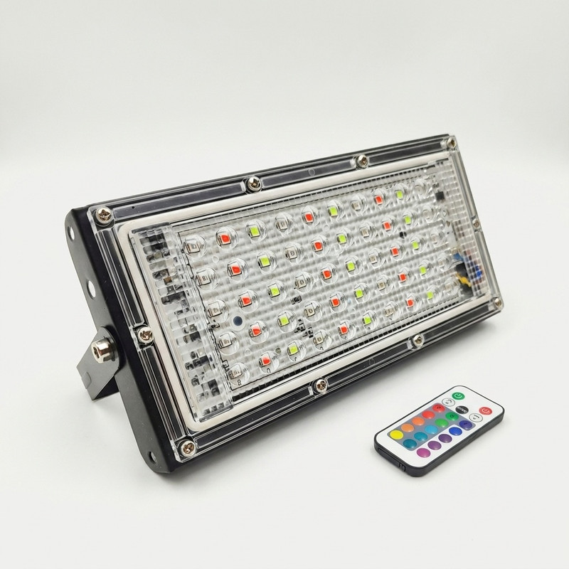 پروژکتور 50 وات نوراک مدل RGB چند رنگ ریموات دار