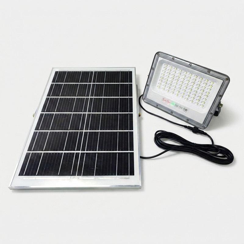 پروژکتور خورشیدی 100 وات مدل 100W کد 801 به همراه پنل خورشیدی