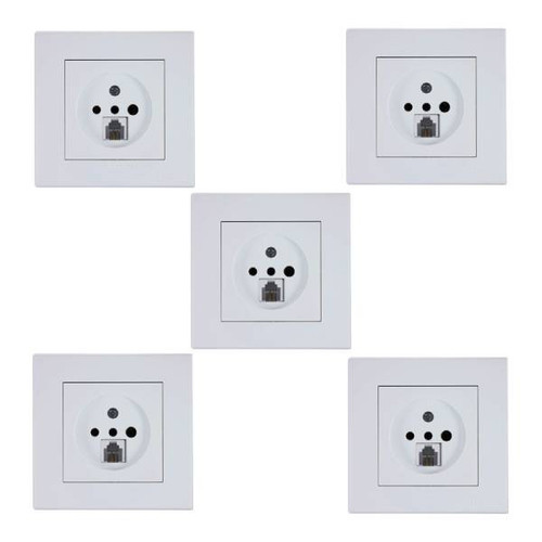 پریز تلفن پارت الکتریک مدل تابش کد 5183 بسته 5 عددی