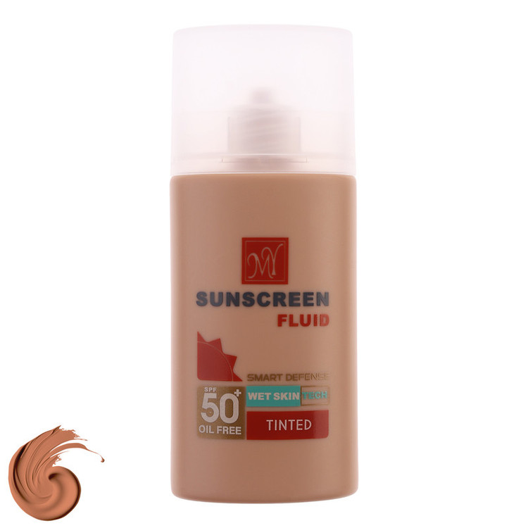 فلوئید ضد آفتاب رنگی مای SPF 50 مدل Smart Defense حاوی محافظ UVA و UVB مناسب انواع پوست حجم 50 میلی لیتر