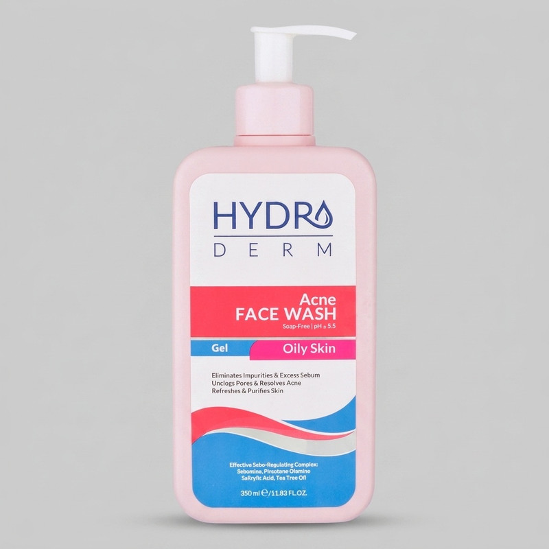 ژل شستوشوی صورت هیدرودرم مدل Acne مناسب پوستهای چرب حجم 350 میلیلیتر