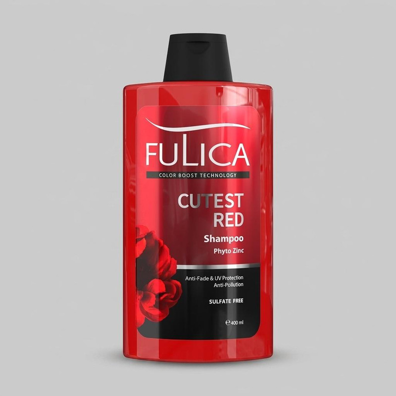 شامپو تثبیت کننده رنگ مو فولیکا مدل CUTEST RED مخصوص موهای رنگ شده، حجم 400 میلیلیتر