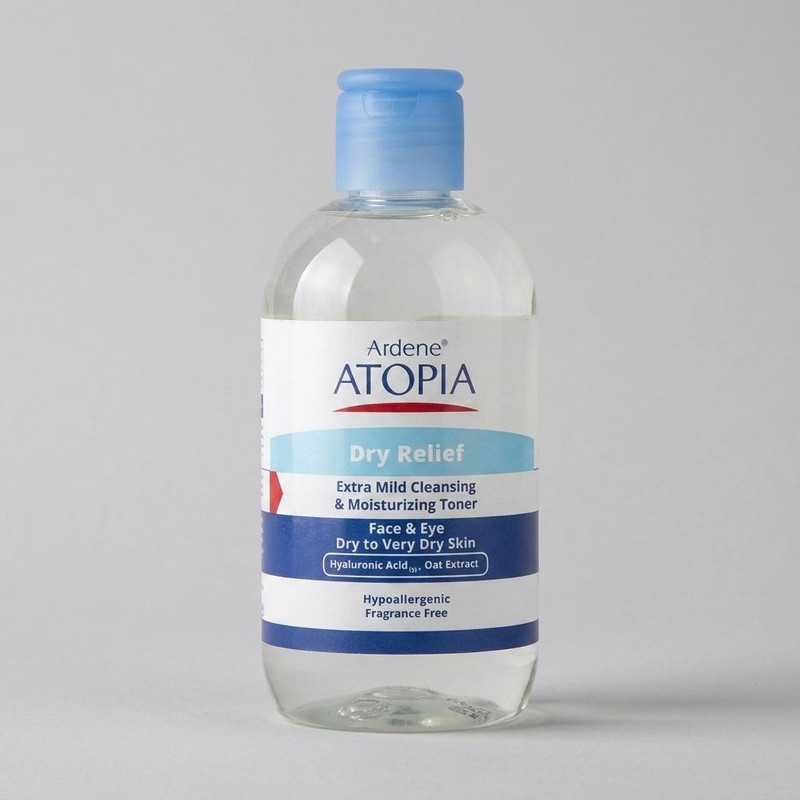 تونر پاک کننده صورت و چشم آردن آتوپیا مدل Dry Relief مناسب پوست خشک و خیلی خشک حجم 250 میلی لیتر