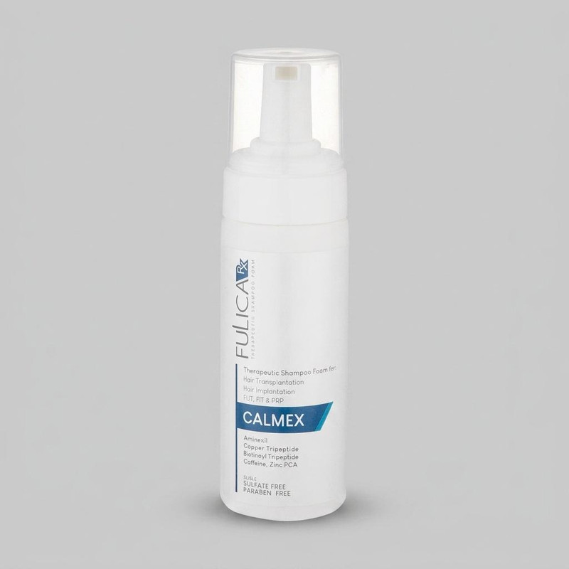 شامپو پس از کاشت مو فولیکا مدل CALMEX حجم 150 میلیلیتر، مغذی، ضد خارش، ضد التهاب، تقویتکننده مناسب بزرگسالان