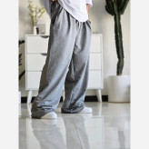 شلوار اسلش فول بگ مردانه و زنانه پارچه ملانژ رنگ طوسی سایز XXL و XXXL