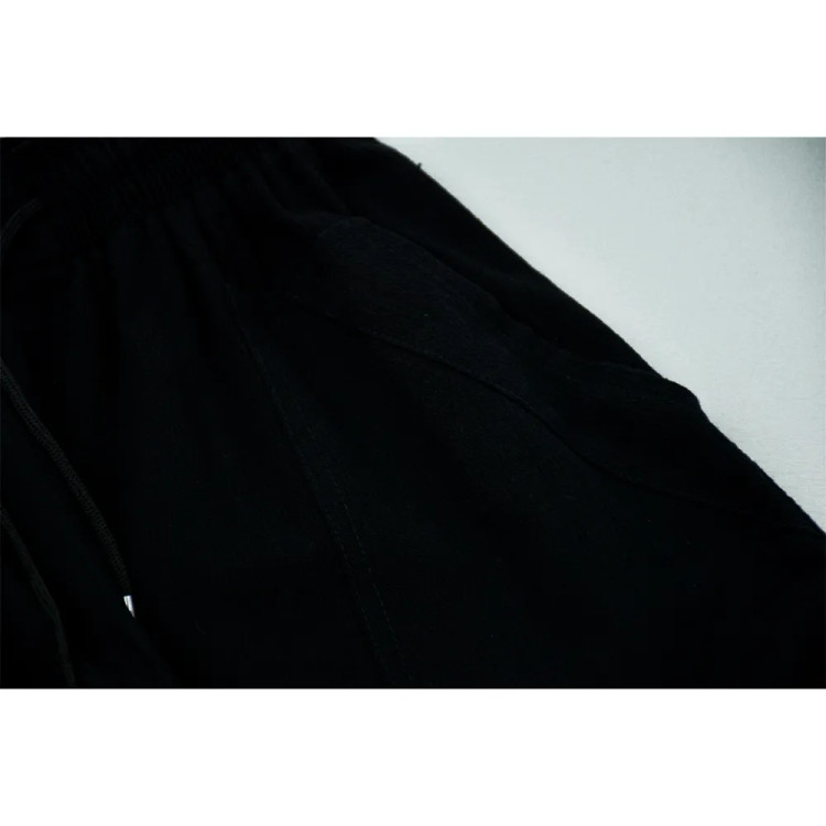 شلوار مردانه راسته لنین مشکی ساده کمر کش