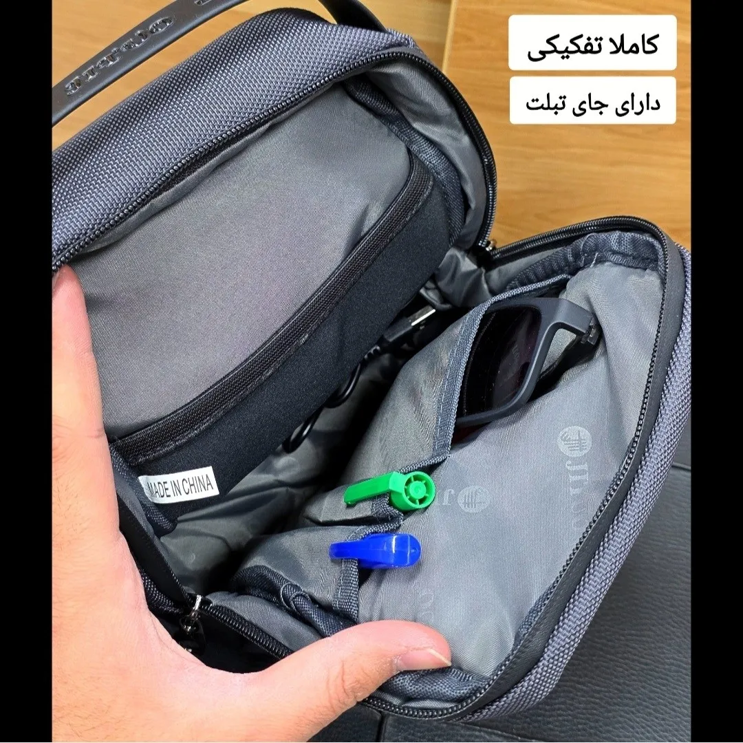 بادی بگ مردانه وارداتی برزنتی جیتو مدل JITUO ضدآب با پورت USB