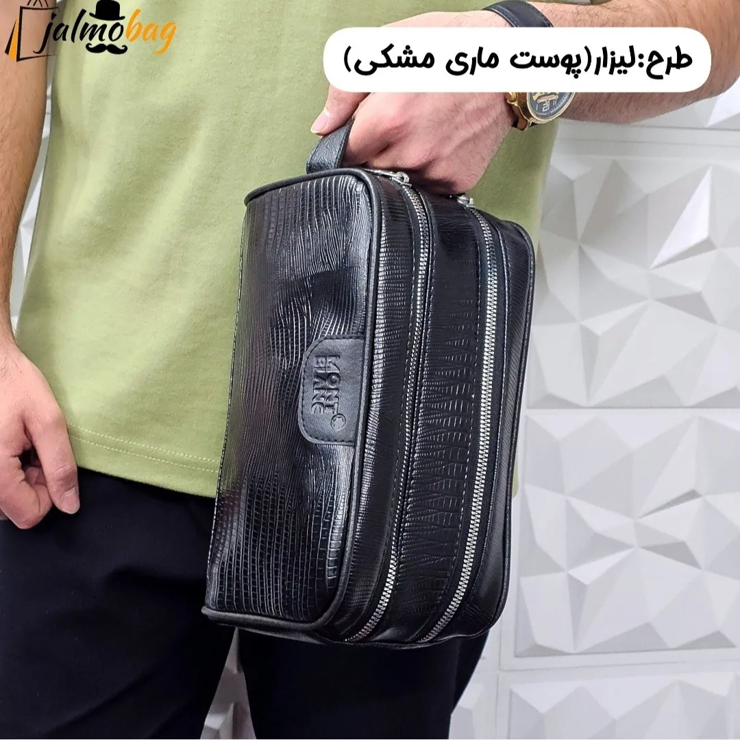 کیف دستی مردانه چرم صنعتی دو خانه مدل شوزبگ