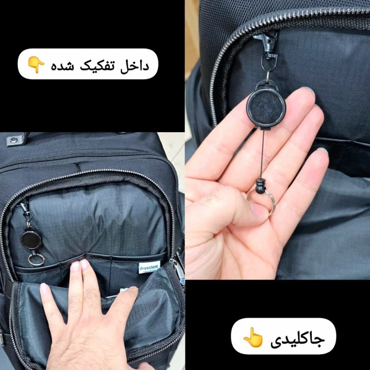 کوله پشتی وارداتی پرزیدنت ضد آب لپ تاپ دار سه خانه
