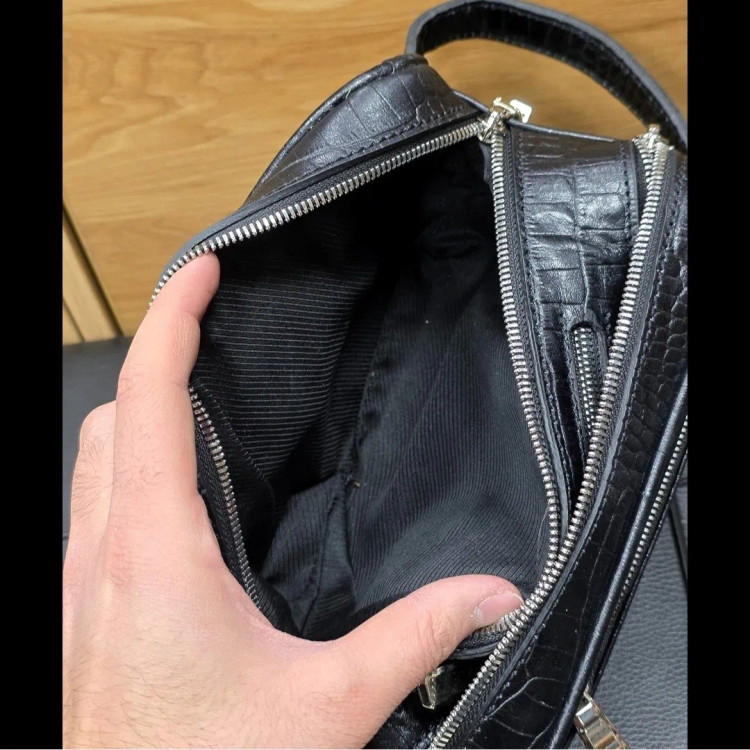 کیف دستی چرم طبیعی چرم ظفر دو خانه با جاکارتی و رمزدار