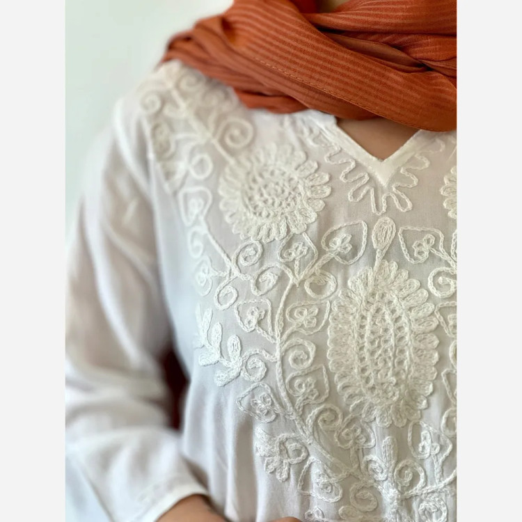 تونیک خامه دوزی شده نخ وارداتی فری سایز تابستانه