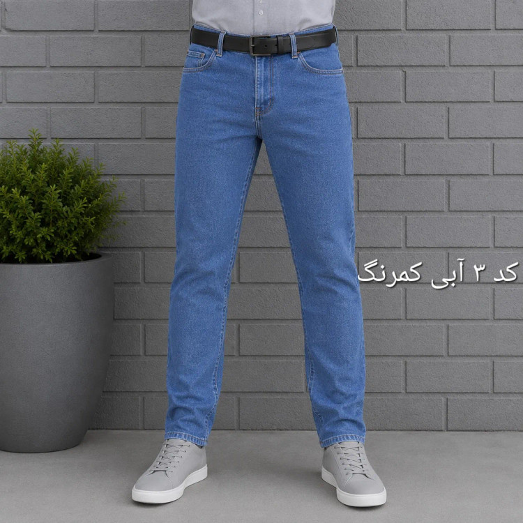 شلوار جین مردانه راسته پنبه فلامنت سایز 40 تا 58