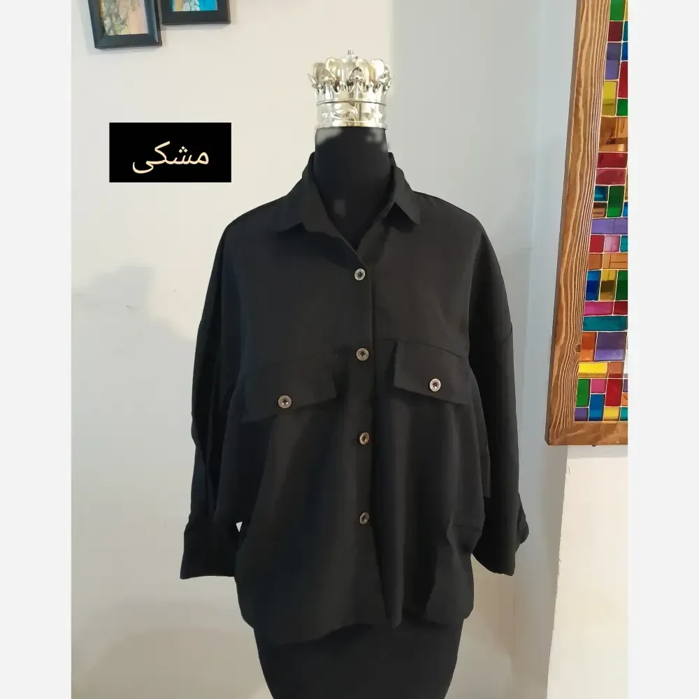 مانتو پانچ شومیز زنانه لینن قواره دار سایز بزرگ
