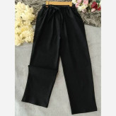 شلوار زنانه بگ طرح جین کمر کش در 5 سایز رنگ آبی و ذغالی