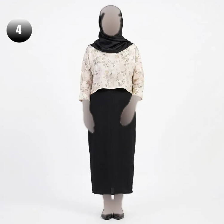ست کراپ و سارافون زنانه طرح دار شانتون تک سایز فری سایز