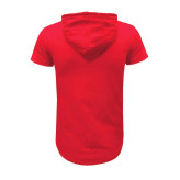 تیشرت کلاه دار مردانه طرح Porsche مدل F8057 مشکی قرمز سفید